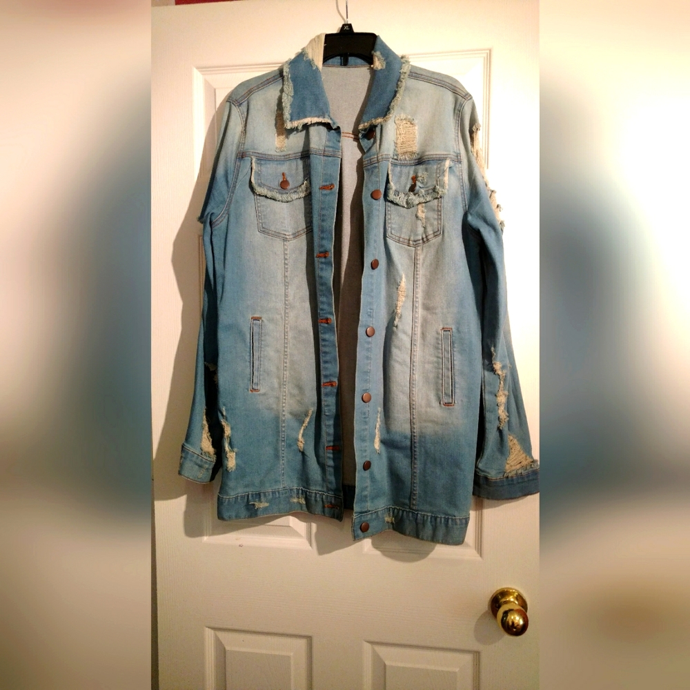 Fashion Nova Distressed Jean Jacket